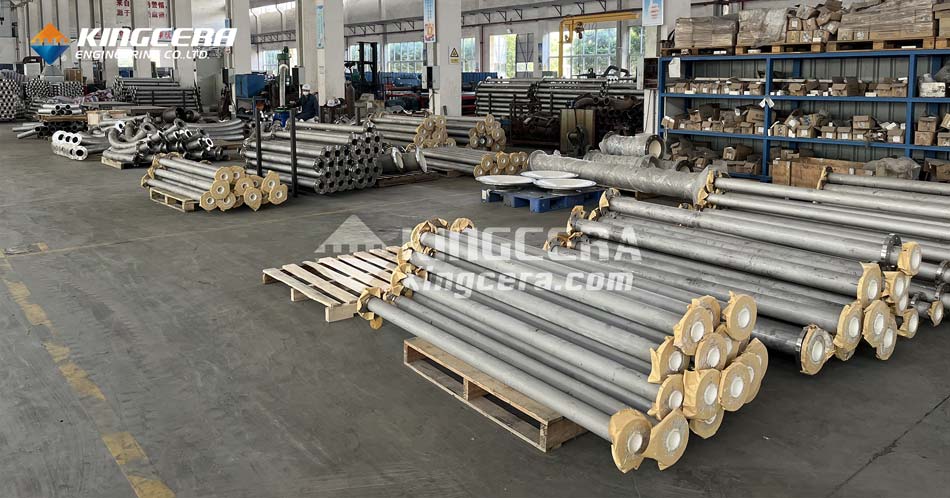 Kingcera workshop for ceramic lined pipes of Lithium-ion battery cathode material pneumatic transport Kingcera workshop for ceramic lined pipes of Lithium-ion battery cathode material pneumatic transport